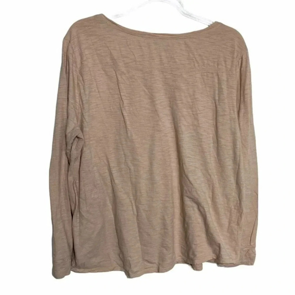 Ann Taylor Loft XXL tan‎ glitter long sleeve shirt - Picture 2 of 5